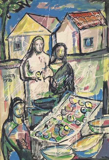 Francis Newton Souza, ‘Untitled (Figures at the Market)’, 1950