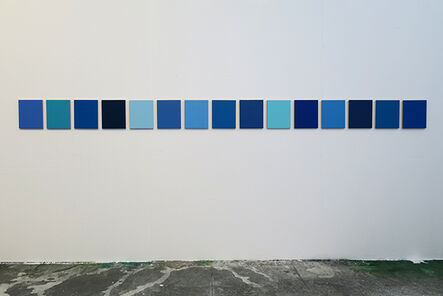 Julião Sarmento, ‘15 different shades of blue found in the studio’, 2018