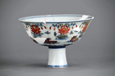 Unknown, ‘Doucai stem bowl with mandarin ducks and lotus pond’, Zhengtong to Tianshun, Ming Dynasty(1436, 1464)