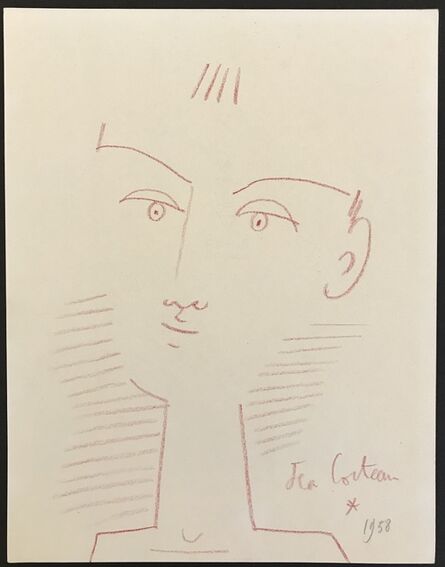 Jean Cocteau, ‘Portrait of a Boy (Red Crayon)’, 1958