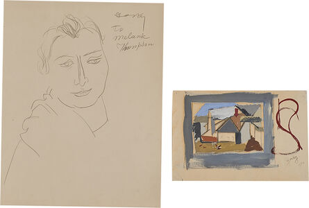 Arshile Gorky, ‘Two works of art (framed together): Portraits of a Woman: A Double-Sided Drawing’