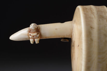 Ethnographic Art, ‘Pacific Marquesas Islands Whale Tooth Man’s Ear Ornament ‘Hakakai' ’, ca. 1800