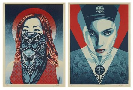 Shepard Fairey, ‘Just Angels rising and Justice Woman (red)’, 2021