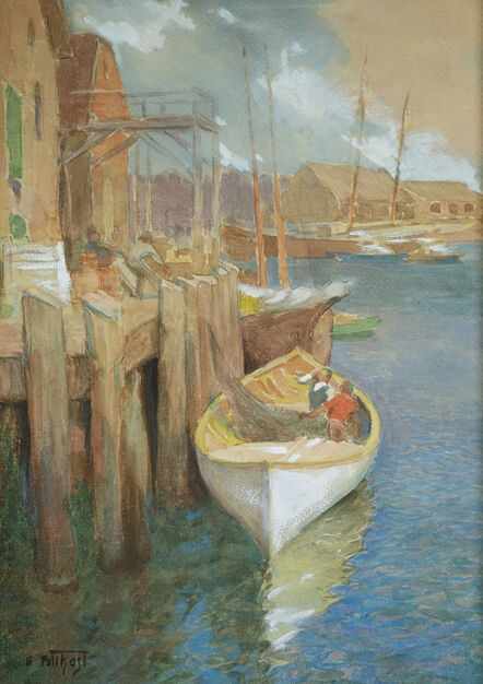 Edward Henry Potthast, ‘Hauling Nets, Gloucester’, ca. 1895-1910