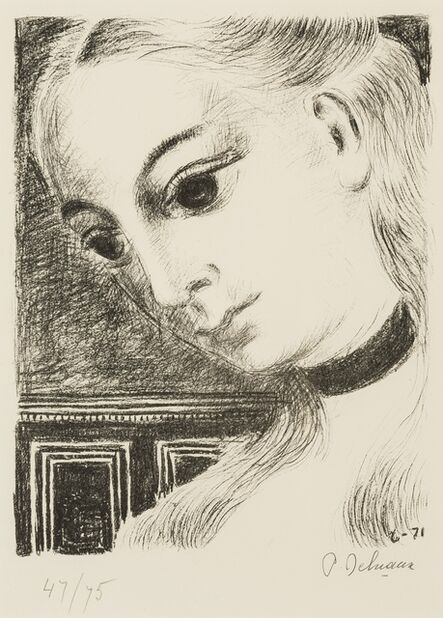 Paul Delvaux, ‘Anne de Profil (Jacob 46)’, 1971