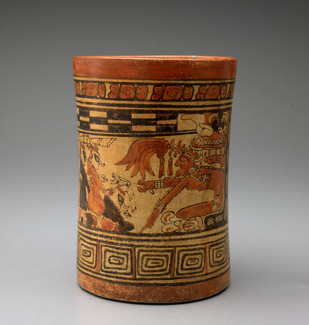 ‘Cylinder vase depicting scribes in the Underworld’, ca. 600 -900