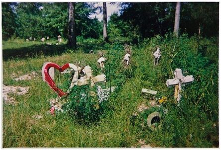 William Christenberry, ‘Grave with Crimson Wreath, Near Greensboro, Alabama’, 1979