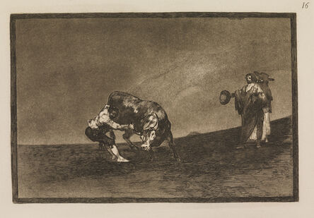 Francisco de Goya, ‘The same man throws a bull in the ring at Madrid’, 1815-1816