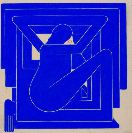 Richard Colman, ‘Untitled, (Blue Figure, Orange Eye)’, 2018