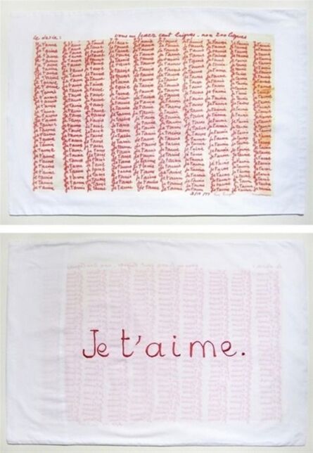 Louise Bourgeois, ‘Red Room (Parents) detail with text "Je T'Aime"’, 2009