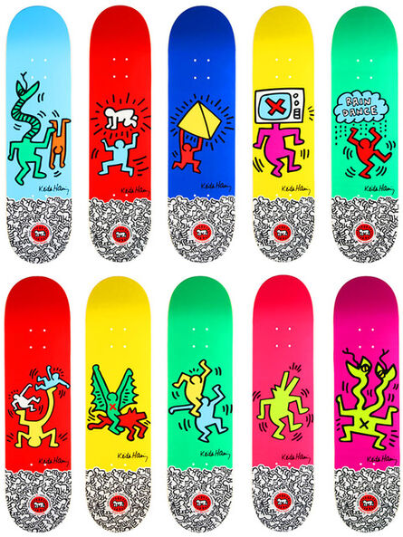 Keith Haring, ‘Keith Haring complete set of 10 skateboard decks ’, 2012