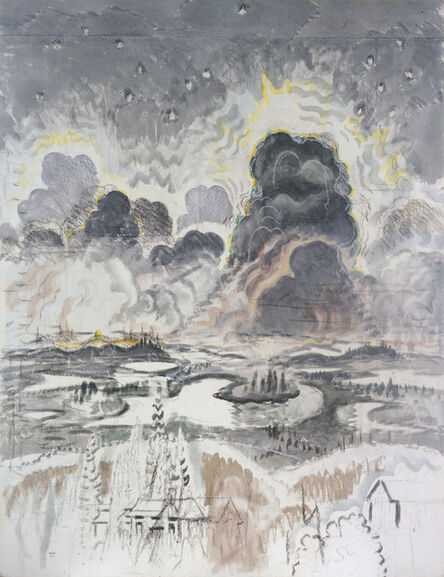 Charles Ephraim Burchfield, ‘Heat Lightning (also known as Landscape with Gray Clouds)’, ca. 1962