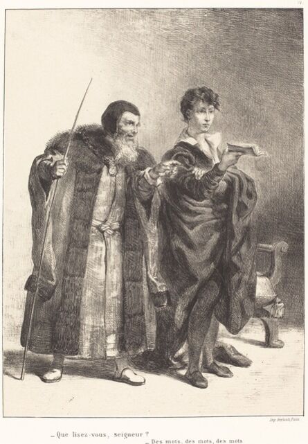 Eugène Delacroix, ‘Polonius and Hamlet (Act II, Scene II)’, 1834/1843