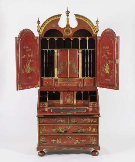 English Maker, ‘A George I Red ‘Japanned’ Bureau Bookcase’, ca. 1725