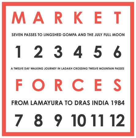 Hamish Fulton, ‘Market Forces. Seven Passes to Lingshed Gompa And The July Full Moon. A Twelve Day Walking Journey In Ladakh Crossing Twelve Mountain Passes, From Lamayura To Dras India, 1984’, 1984