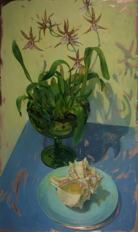 Benjamin J. Shamback, ‘Charles Fitch Orchids in Green Footed Bowl’, 2017
