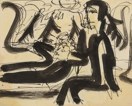 Ernst Ludwig Kirchner, ‘In the Train: Albert Müller and Ernst Ludwig Kirchner’, 1925-1926