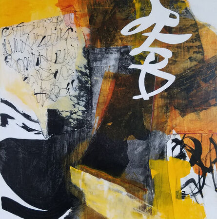 Laurie Barmore, ‘The Stories That Create Us #18 - Contemporary Mixed Media Painting in Orange, Black and Yellow With Incredible Earth Tones’, 2021