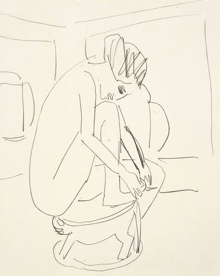 Ernst Ludwig Kirchner, ‘Akt auf Hocker (Kamerun) - Kauernde Dodo’, ca. 1910