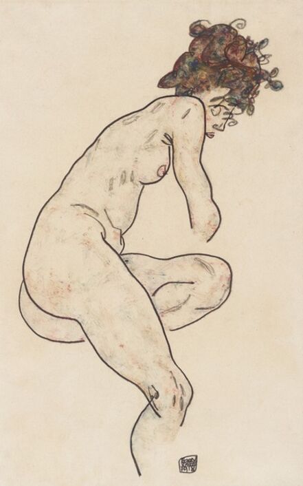Egon Schiele, ‘Seated Nude with Bent Left Knee’, 1918