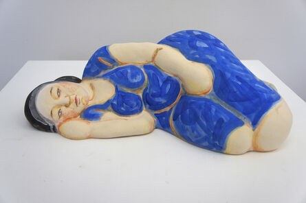 Akio Takamori, ‘Sleeping Woman in Blue Dress with Black Hair’, 2013