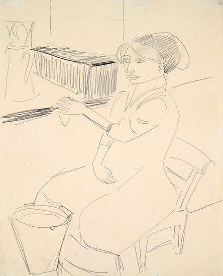 Ernst Ludwig Kirchner, ‘Modell im Atelier (Frau in Küche) (Model in the Studio (Woman in Kitchen))’, 1911
