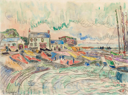 Paul Signac, ‘Ile de Groix, le nettoyage des voiles’, 1923