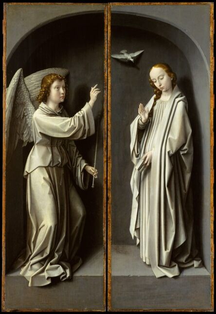 Gerard David, ‘Archangel Gabriel; The Virgin Annunciate’, ca. 1510