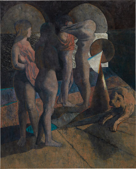 Armando Morales, ‘Four Bathers and a Dog’, 1987
