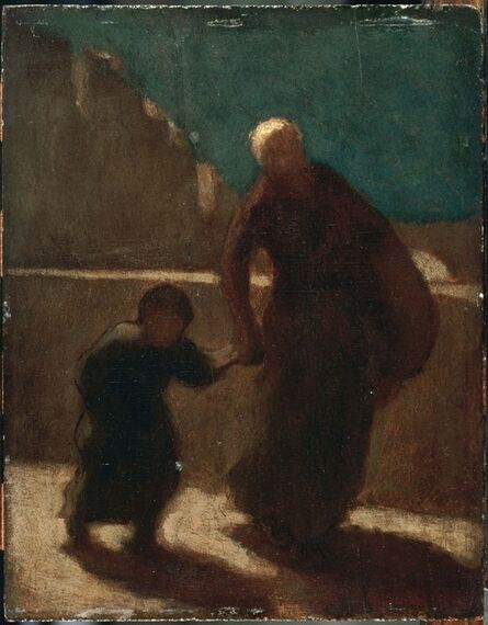 Honoré Daumier, ‘On a Bridge at Night’, Between 1845 and 1848
