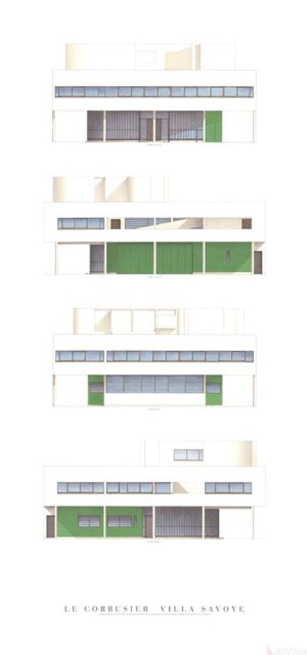Le Corbusier, ‘Villa Savoye, Four Elevations’, (Date unknown)