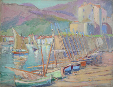 Gertrude Beals Bourne, ‘[Boat Masts, Collioure, France]’, ca. 1924