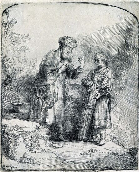 Rembrandt van Rijn, ‘Abraham and Isaac (1st State)’, 1645