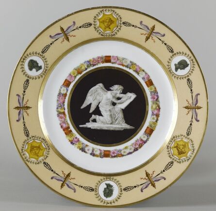 Sèvres Porcelain Manufactory, ‘Trois assiettes du service « fond nankin à figures » : L’Histoire (Three plates (part of service) "fond nankin with figures:" History)’, 1802-1803