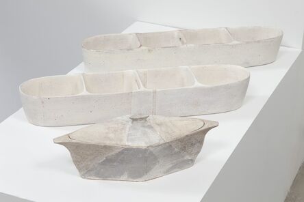Maggie Finlayson, ‘Lidded Diamond Server, Large Partitioned Trough (white stripes), Large Partitioned Trough’, 2016