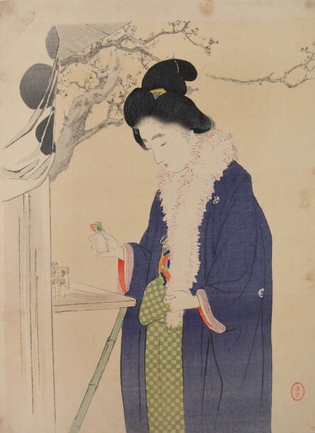 Mizuno Toshikata, ‘Visiting the Temple in the New Year’, ca. 1906