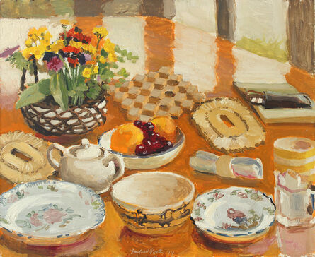 Fairfield Porter, ‘Field Flowers, Fruit and Dishes’, 1974