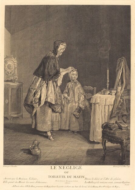 Jacques-Philippe Le Bas after Jean Siméon Chardin, ‘Le neglige, ou la toilette du matin’, 1741