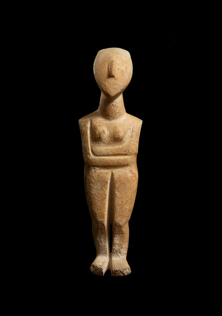 Ancient, ‘Cycladic female figure’, Early Spedos, c.2600 BC, attr. to the Bent Sculptor