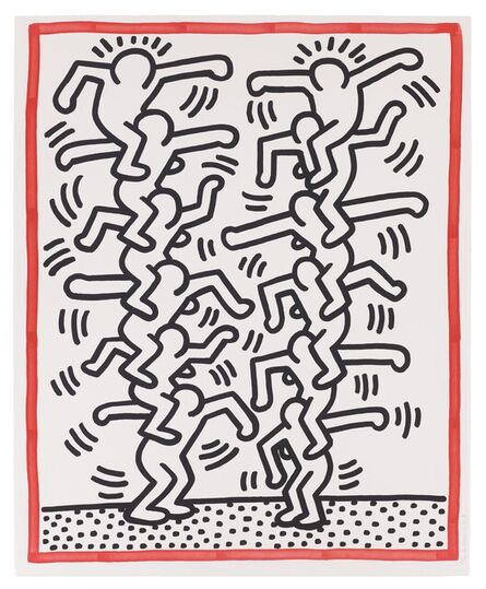 Keith Haring, ‘Three Lithographs: one plate (Ladder Man) (1985) (signed)’, 1985