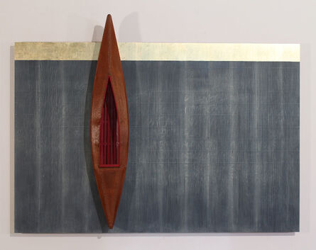 David Ruddell, ‘Blackboard, Gold Strip, Boat with Red Interior’, 2015