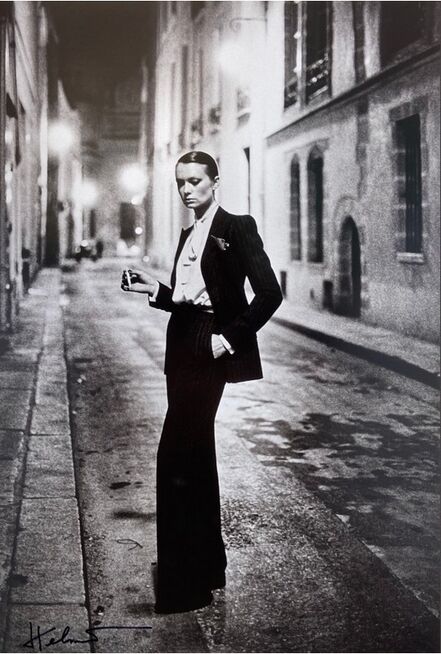 Helmut Newton, ‘SIGNED "Rue Abriot, Fashion Model, Paris, 1975"’, Composed 1975. Printed 1985.