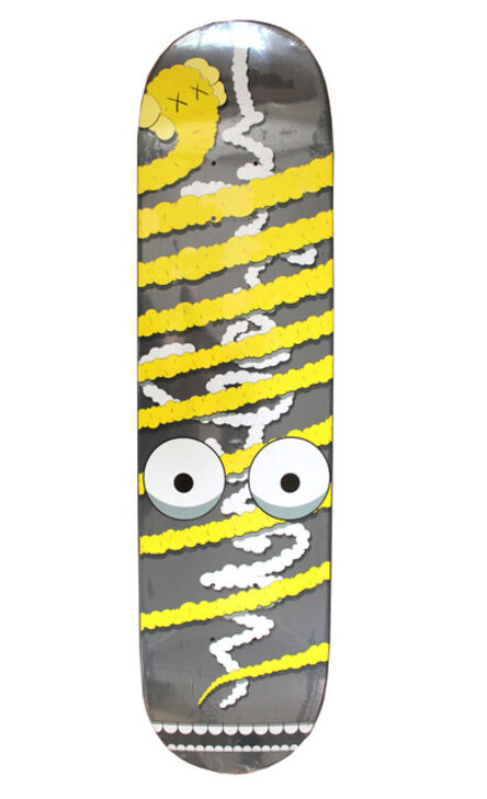 KAWS, ‘Limited Edition Yellow Bendy Skateboard deck’, 2005