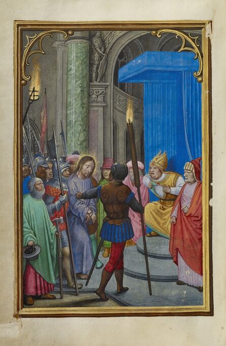 Simon Bening, ‘Christ before Caiaphas’, 1525-1530