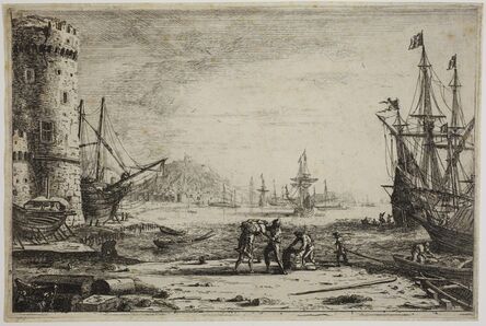 Claude Gellée, Le Lorrain, ‘Le Port de mer à la grosse tour [Harbour with a large tower]’, c. 1641