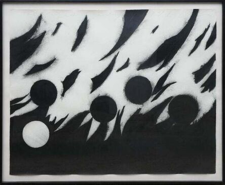 Donald Sultan, ‘"Oranges July 4 1991" Modern Abstract Geometric Black and White Charcoal Drawing’, 1991