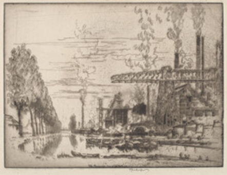 Joseph Pennell, ‘The Brussels Canal, A Modern Hobbema’, 1910
