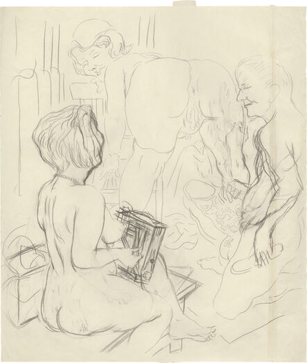 George Grosz, ‘"Ménage-à-trois (Eva, Lotte and George) (Self Portrait)"’, 1927-1928