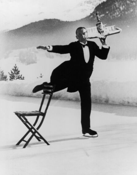 Alfred Eisenstaedt, ‘Ice Skating Waiter, Grand Hotel, St. Moritz’, 1932