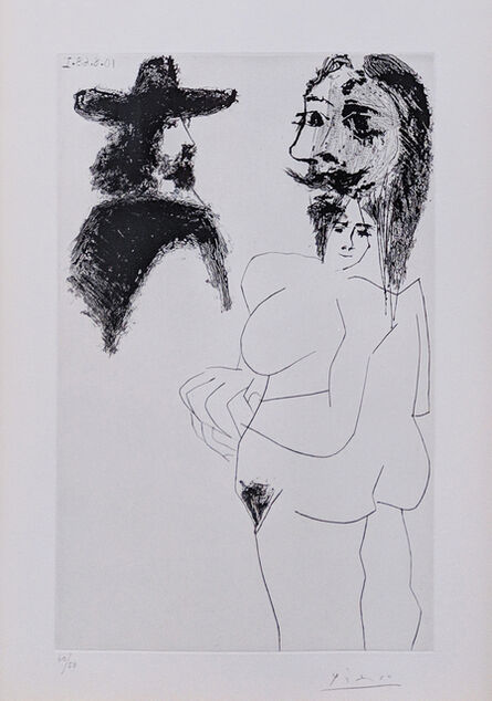 Pablo Picasso, ‘BEAU GENTILHOMME ESPAGNOL ET FEMME À BARBE (BLOCH 1743)’, 1968